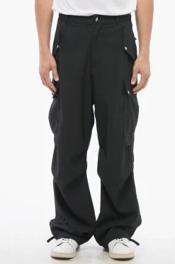 Pantaloni Cargo in Cotone con Bottoni Logati>Rhude New