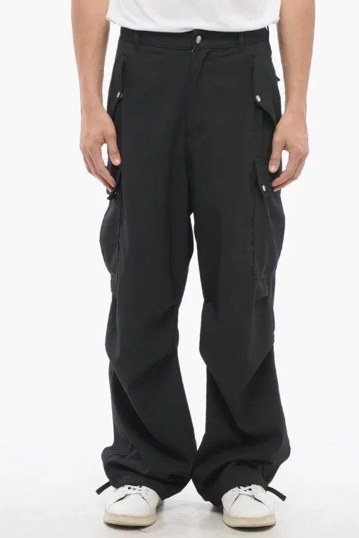 Pantaloni Cargo in Cotone con Bottoni Logati>Rhude New