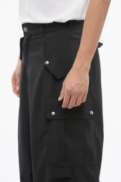 Pantaloni Cargo in Cotone con Bottoni Logati></noscript>Rhude New