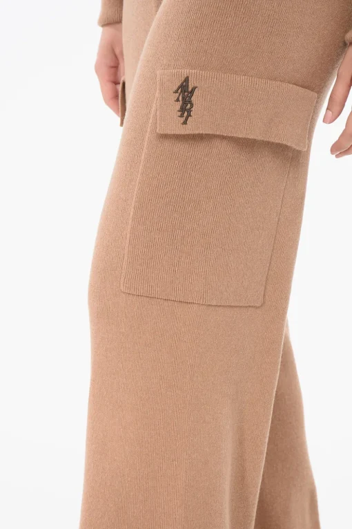 New Pantaloni Cargo in Misto Cashmere con Elastico in Vita Donna Pantaloni