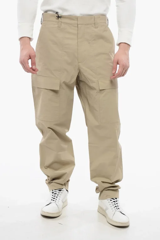 Discount Pantaloni Cargo in Misto Cotone Uomo Pantaloni