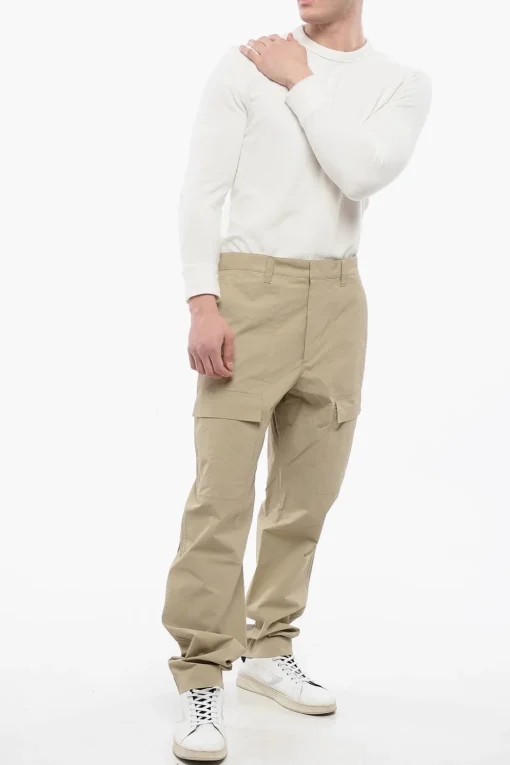 Discount Pantaloni Cargo in Misto Cotone Uomo Pantaloni