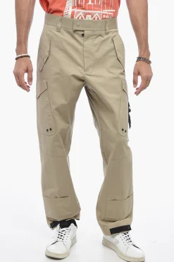 Sale Pantaloni Cargo in Misto Cotone con Dettagli Safety Uomo Pantaloni