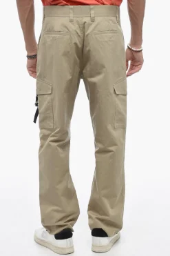 Sale Pantaloni Cargo in Misto Cotone con Dettagli Safety Uomo Pantaloni