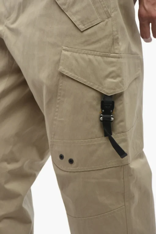 Sale Pantaloni Cargo in Misto Cotone con Dettagli Safety Uomo Pantaloni