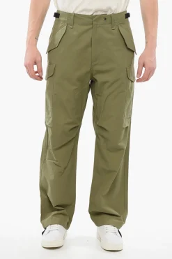 Hot Pantaloni Cargo in Misto Cotone con Fibbie Safety Uomo Pantaloni