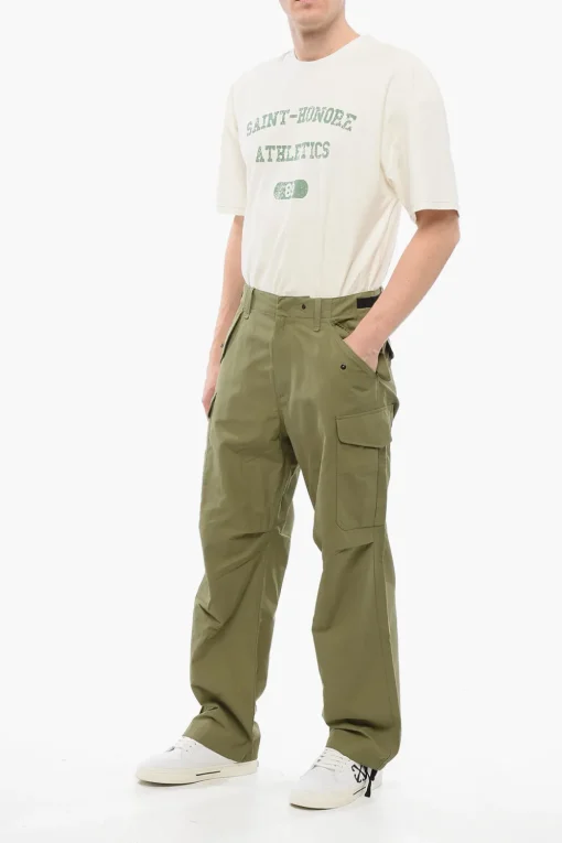 Hot Pantaloni Cargo in Misto Cotone con Fibbie Safety Uomo Pantaloni
