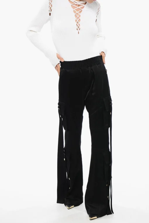 Sale Pantaloni Cargo In Satin Donna Pantaloni