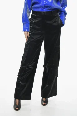 Sale Pantaloni Cargo in Satin con Passanti Donna Pantaloni