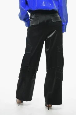 Sale Pantaloni Cargo in Satin con Passanti Donna Pantaloni