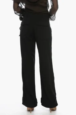 Clearance Pantaloni Cargo Loose con Dettaglio in Velcro Donna Pantaloni