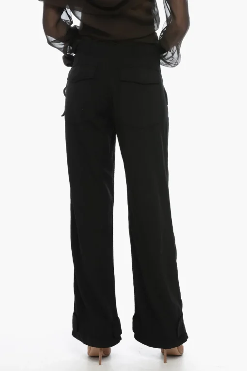 Clearance Pantaloni Cargo Loose con Dettaglio in Velcro Donna Pantaloni