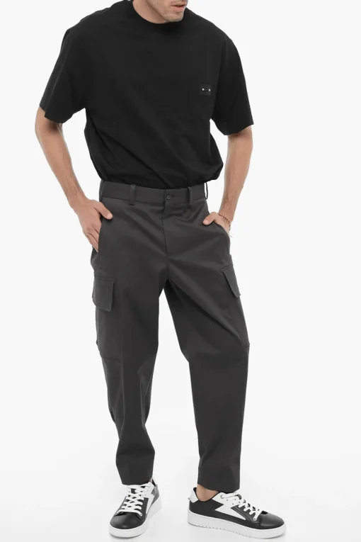 Discount Pantaloni Cargo Loose Fit con Passanti Uomo Pantaloni