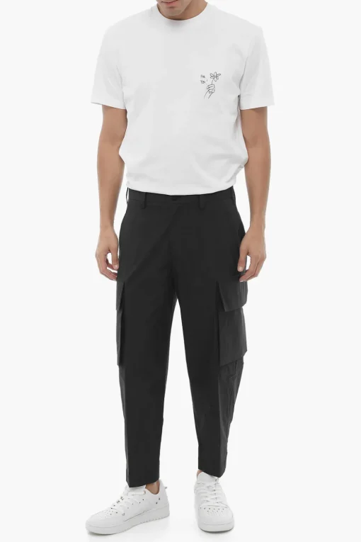 Sale Pantaloni Cargo Loose Fit con Passanti Uomo Pantaloni