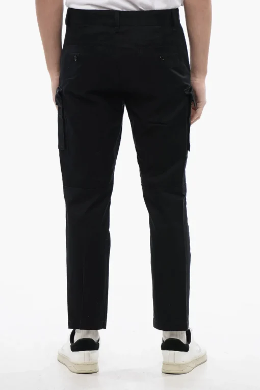 New Pantaloni Cargo P-COR-CL in Tinta Unita con Logo Oval-D Uomo Pantaloni