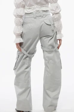 Online Pantaloni Cargo PKT in Cotone con Dettagli Harness Donna Pantaloni