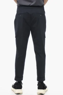 Outlet Pantaloni Cargo REM in Misto Lana Vergine a Vita Bassa Uomo Pantaloni