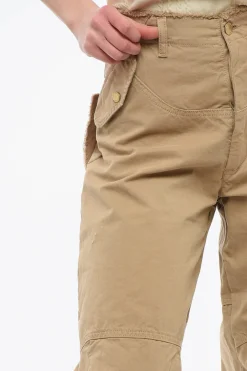 Online Pantaloni Cargo ROSALIND In Cotone Ad Orlo Sfrangiato con Bottoni Logati Donna Pantaloni