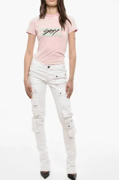 Fashion Pantaloni Cargo Skinny A Vita Bassa Donna Pantaloni