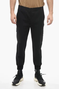 Sale Pantaloni Cargo Skinny Fit a Vita Bassa con Elastico in Vita Uomo Pantaloni