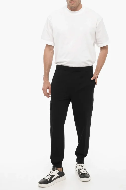 Clearance Pantaloni Cargo Skinny Fit con Elastico in Vita Uomo Pantaloni