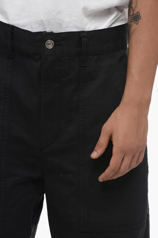Pantaloni Carrot Fit in Cotone con Passanti>Isabel Marant Online