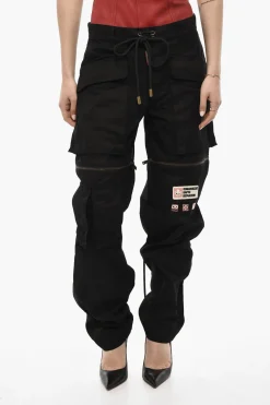 Pantaloni Casual In Cotone con Dettagli Zip>Dsquared2 Outlet