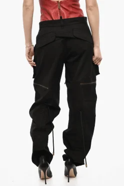 Pantaloni Casual In Cotone con Dettagli Zip>Dsquared2 Outlet
