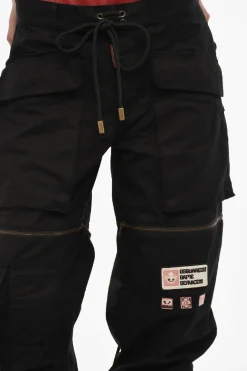 Pantaloni Casual In Cotone con Dettagli Zip></noscript>Dsquared2 Outlet