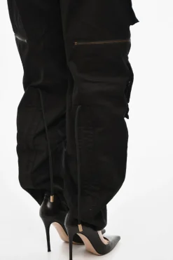 Pantaloni Casual In Cotone con Dettagli Zip></noscript>Dsquared2 Outlet
