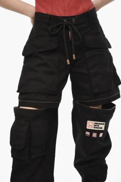 Pantaloni Casual In Cotone con Dettagli Zip></noscript>Dsquared2 Outlet