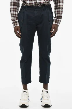 New Pantaloni Casual In Cotone Stretch Con Ricamo Uomo Pantaloni