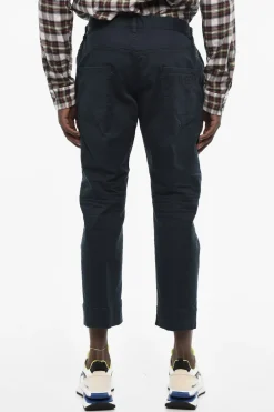 New Pantaloni Casual In Cotone Stretch Con Ricamo Uomo Pantaloni