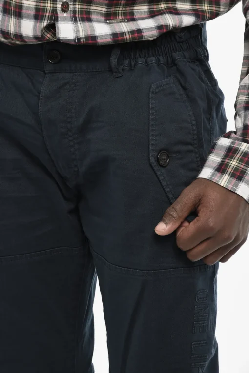 New Pantaloni Casual In Cotone Stretch Con Ricamo Uomo Pantaloni