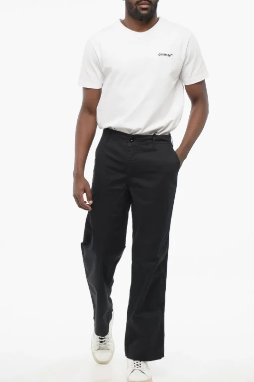 Pantaloni Casual in Cotone Stretch con Passanti>Ten C Best