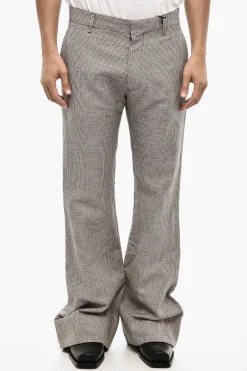 Pantaloni Casual in Lino e Cotone Pied de Poule>Dsquared2 Hot