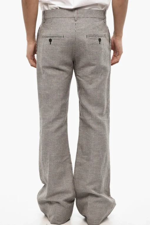 Pantaloni Casual in Lino e Cotone Pied de Poule>Dsquared2 Hot