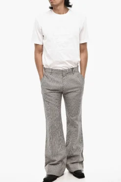 Pantaloni Casual in Lino e Cotone Pied de Poule></noscript>Dsquared2 Hot