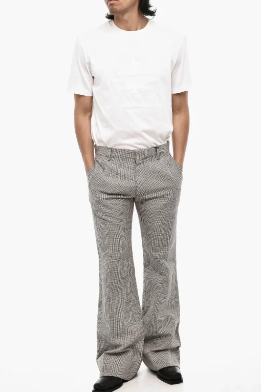 Pantaloni Casual in Lino e Cotone Pied de Poule>Dsquared2 Hot