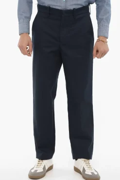 Clearance Pantaloni Casual in Twill a 4 Tasche con Passanti Uomo Pantaloni