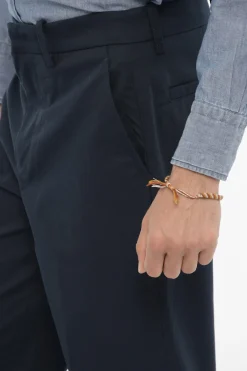Clearance Pantaloni Casual in Twill a 4 Tasche con Passanti Uomo Pantaloni