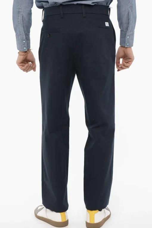 Clearance Pantaloni Casual in Twill a 4 Tasche con Passanti Uomo Pantaloni