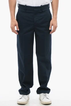 Clearance Pantaloni Casual in Twill a 4 Tasche con Passanti Uomo Pantaloni