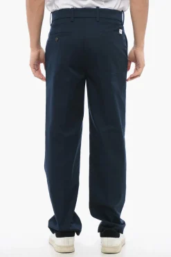 Clearance Pantaloni Casual in Twill a 4 Tasche con Passanti Uomo Pantaloni