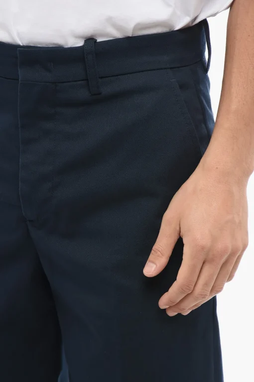 Clearance Pantaloni Casual in Twill a 4 Tasche con Passanti Uomo Pantaloni