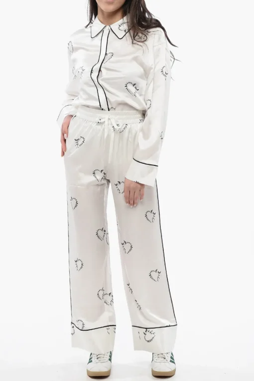 Fashion Pantaloni Casual SOFI in Satin Con Elastico in Vita Donna Pantaloni