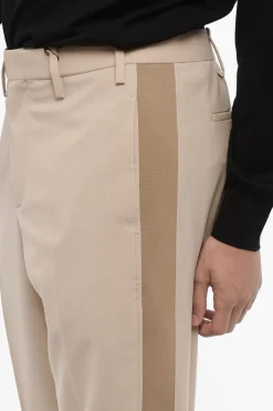 Clearance Pantaloni Causal Slim Fit Con Bande Laterali A Contrasto Uomo Pantaloni