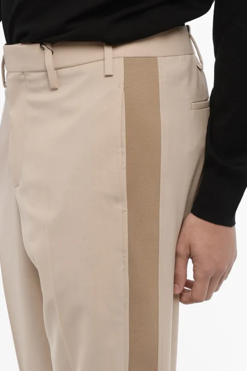Clearance Pantaloni Causal Slim Fit Con Bande Laterali A Contrasto Uomo Pantaloni