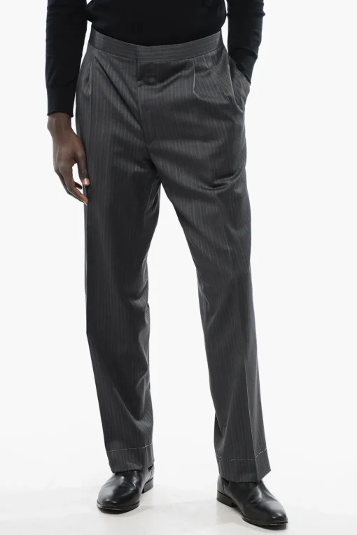 Sale Pantaloni CERIMONIA MASTER con Fantasia a Righe Uomo Pantaloni