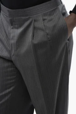 Sale Pantaloni CERIMONIA MASTER con Fantasia a Righe Uomo Pantaloni